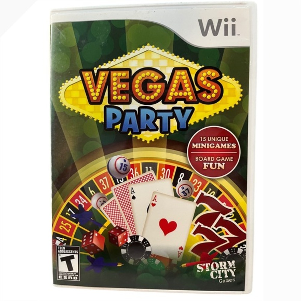 Storm City Games Vegas Party Nintendo Wii Teen NTSC‎ Excellent Complete CIB